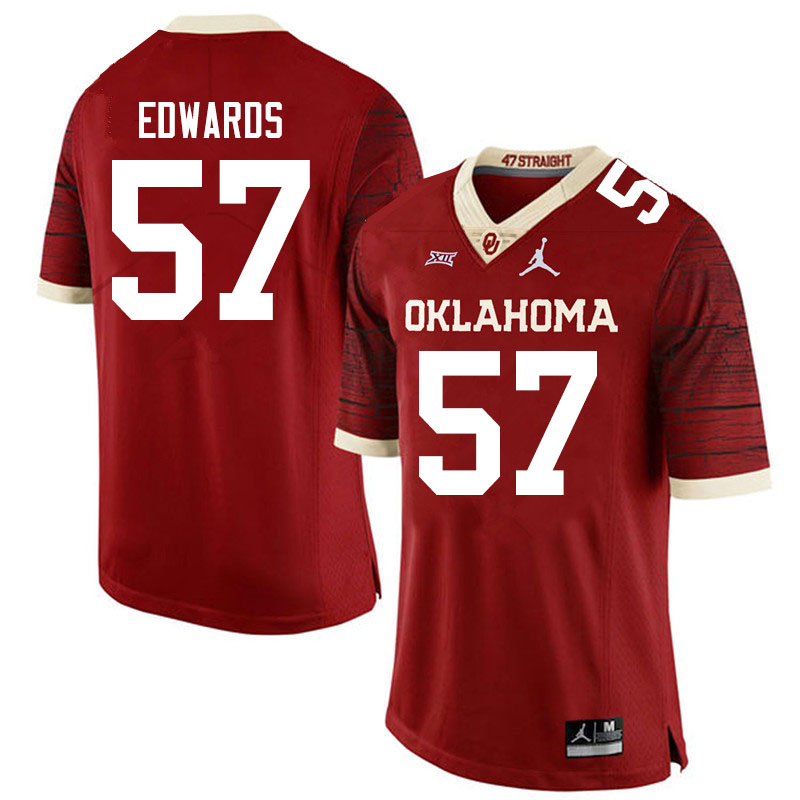 Men #57 Zach Edwards Oklahoma Sooners Jordan Brand Limited College Football Jerseys Sale-Crimson - Click Image to Close